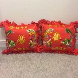 Chinese wedding cushions and wall decals